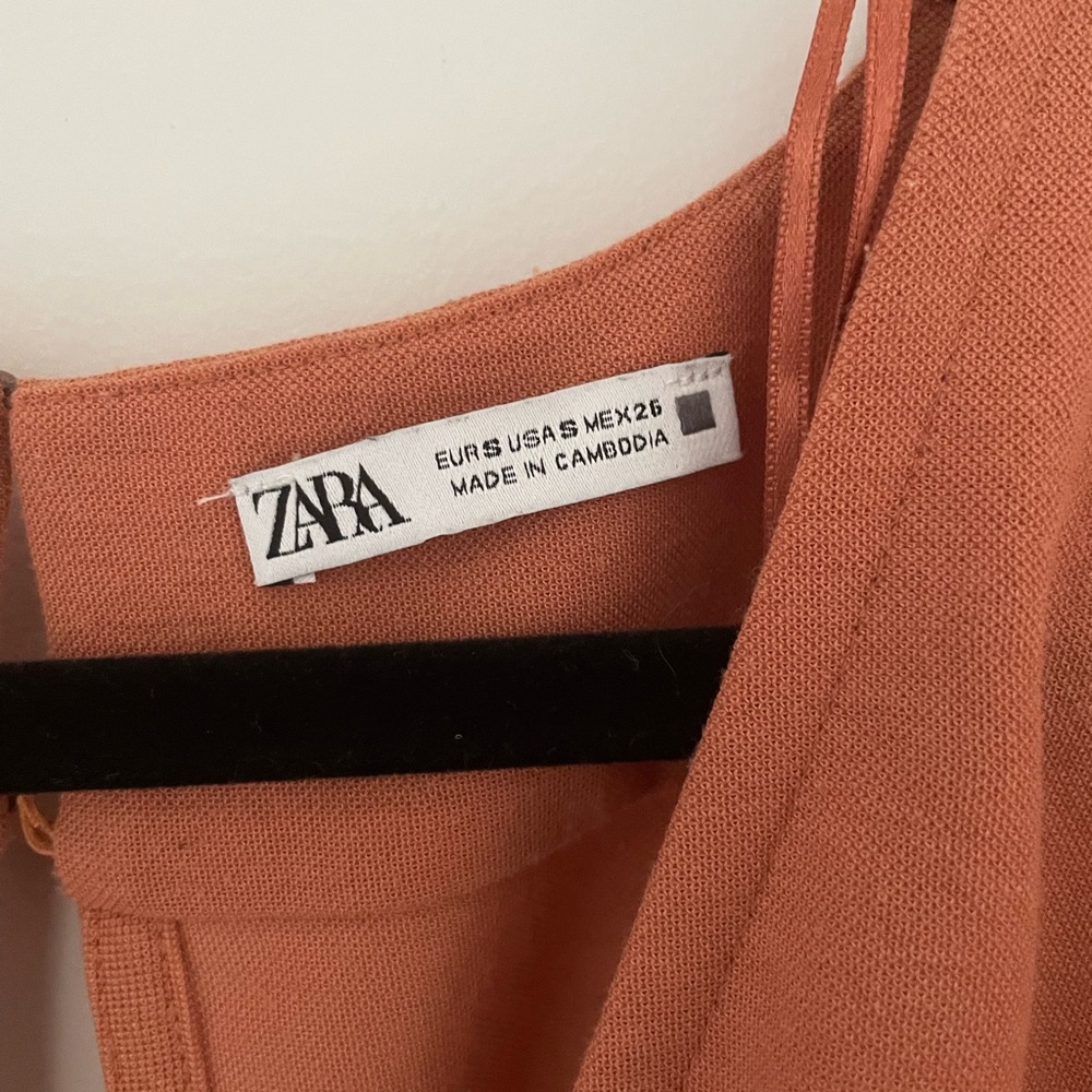 Burnt orange jumpsuit w/tie
